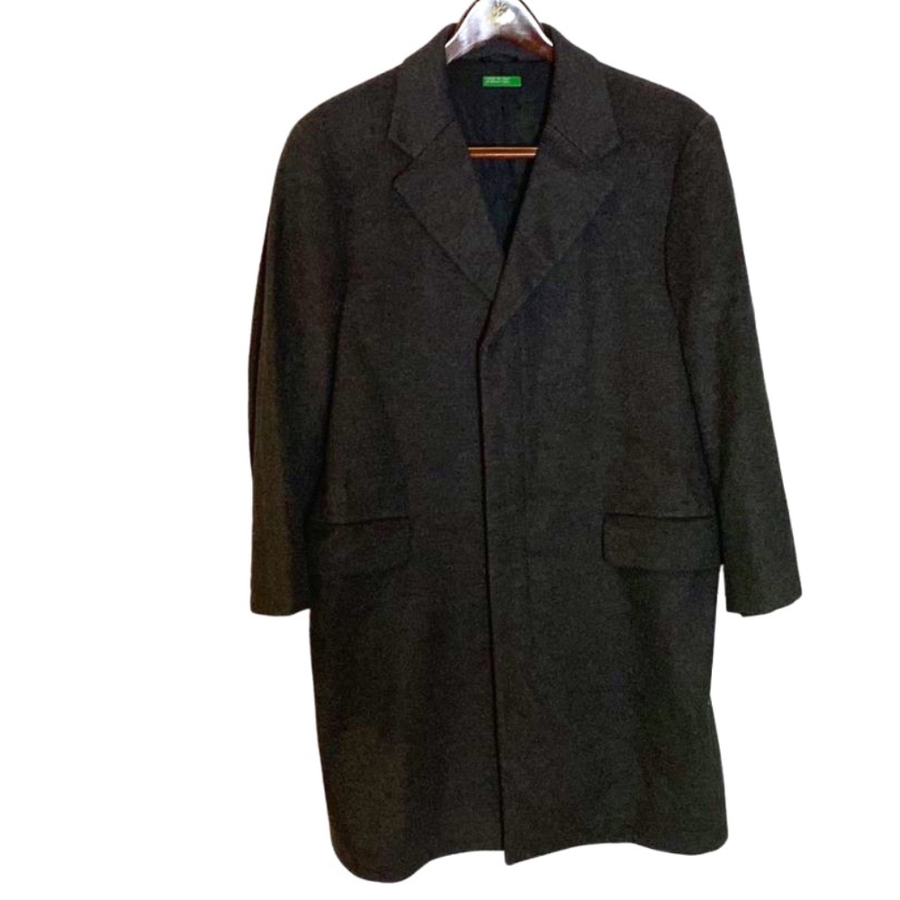 🌟Mens Vintage Benetton Wool Coat 3/4 Length Dress Coat